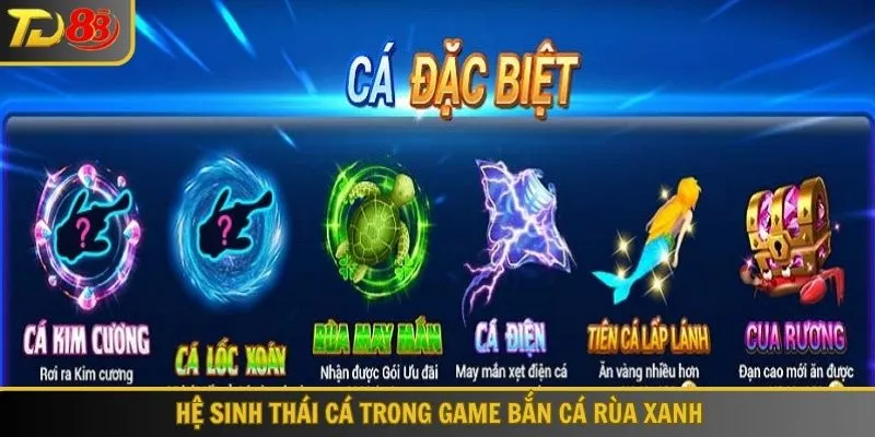 Hệ sinh thái cá trong Bắn cá rùa xanh